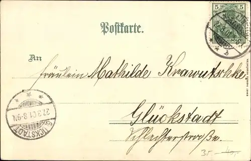 Litho Neumünster in Schleswig Holstein, Großflecken mit Post