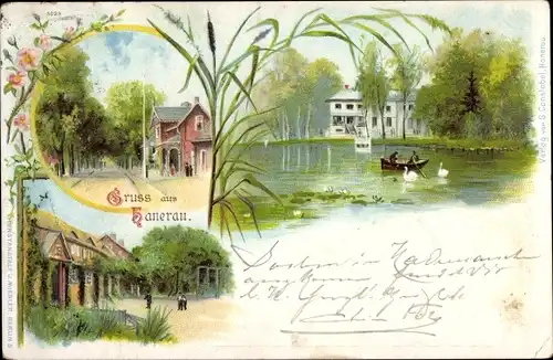 Litho Hanerau Hademarschen in Holstein, Allee, Teichpartie, Park