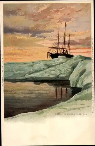 Künstler Litho Goldfeld, A., Fram im ewigen Eis, Polarexpedition, Fridtjof Nansen, In Nacht und Eis