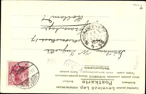 Litho Vermenschlichte Hunde, Expressbote