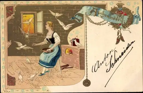 Präge Litho Aschenbrödel, Märchen, Gebrüder Grimm