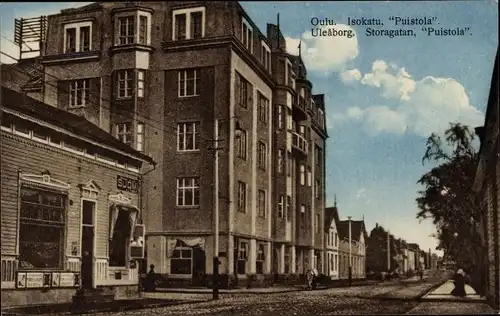 Ak Oulu Uleaborg Finnland, Isokatu, Puistola, Straßenpartie