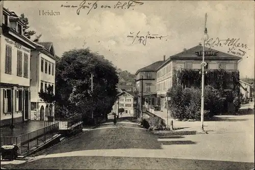 Ak Heiden Kanton Appenzell Außerrhoden, Freihof, Straßenpartie, Pension Bauer