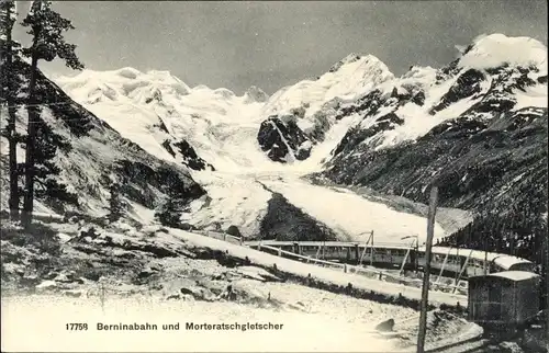 Ak Pontresina Kanton Graubünden Schweiz, Morteratsch Gletscher, Berninabahn