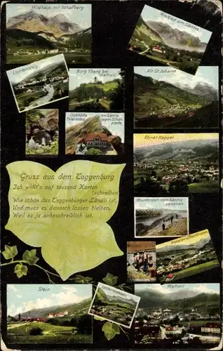 Ak Toggenburg Kanton St Gallen, Ortsansichten, Stein, Wildhaus, Schafberg