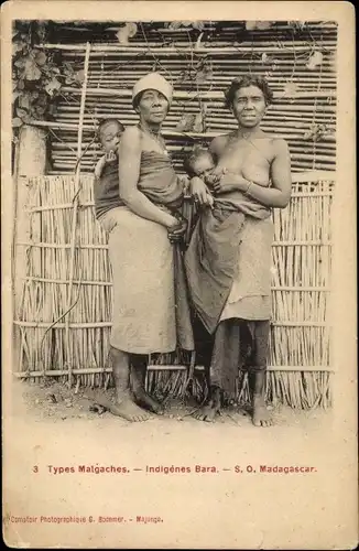 Ak Madagaskar, Types Malgaches, Indigenes Bara, Frauen, Kinder