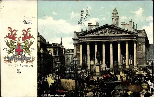 Wappen Ak London, View of the royal Exchange