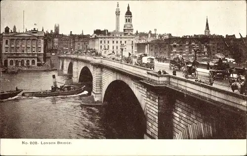 Ak London City England, London Bridge, Dampfer