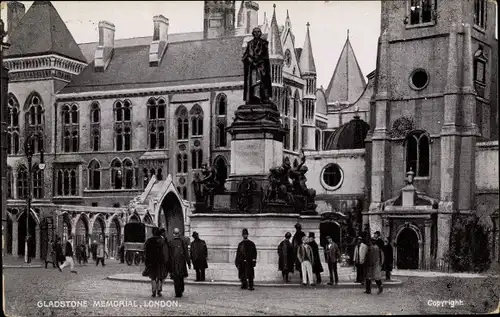 Ak London, Gladstone Memorial, Bobby, Denkmal