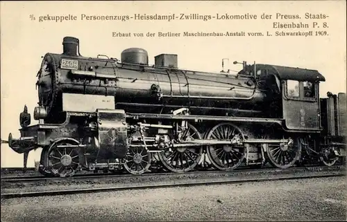 Ak Deutsche Eisenbahn, Dampflokomotive, 3/5 Personenzug, Preuß. Staatseisenbahn P 8, 2406