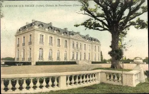 Ak Ouzouer sur Trézée Loiret, Chateau de Pontechevron, cote sud
