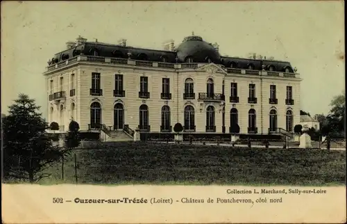 Ak Ouzouer sur Trézée Loiret, Chateau de Pontechevron, cote nord