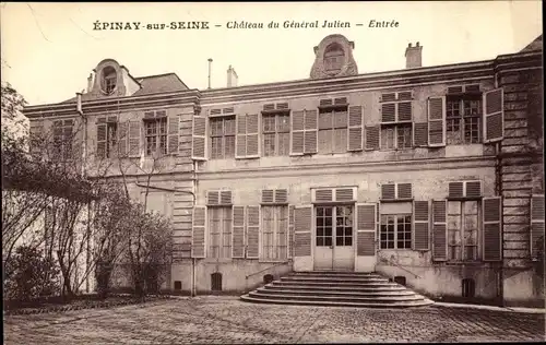Ak Epinay sur Seine Seine Saint Denis, Chateau du General Julien, Entree