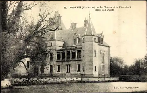 Ak Rouvres, Le Chateau et la Piece d'eau