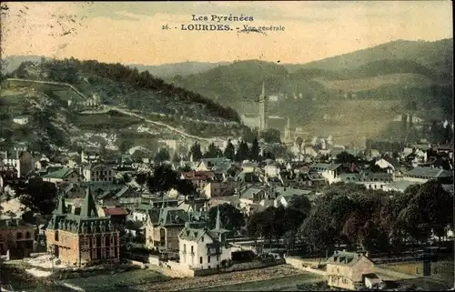 Ak Lourdes Hautes Pyrénées, vue generale