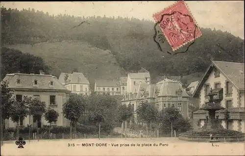 Ak Le Mont Dore Puy de Dôme, Vue prise de la place du Parc