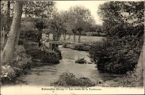 Ak Bretoncelles Orne, Les bords de la Corbionne