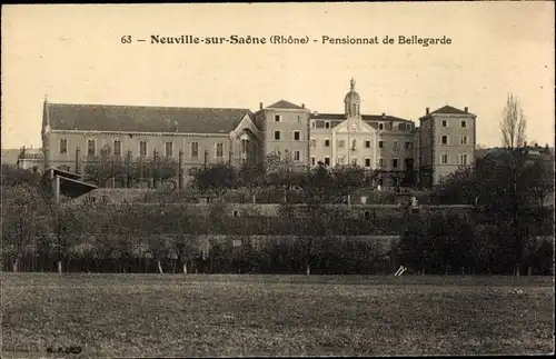 Ak Neuville sur Saone Rhône, Pensionnat de Bellegarde