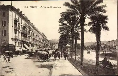 Ak Nice Nizza Alpes Maritimes, Avenue Massena