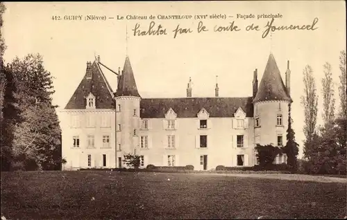 Ak Guipy Nièvre, Le Chateau de Chanteloup, Facade principlae