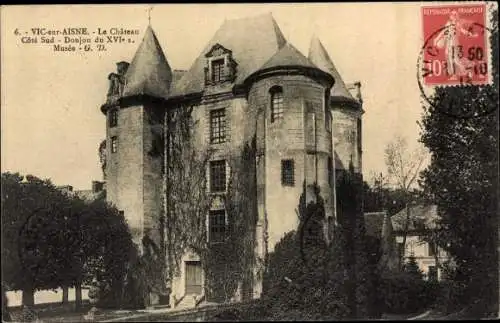 Ak Vic Vicq sur Aisne, Le Chateau, Cote Sud, Donjon