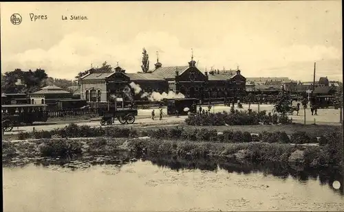 Ak Ypres Westflandern, La Station