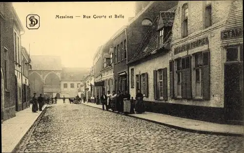 Ak Messines Westflandern, Rue Courte et Belle, Anwohner