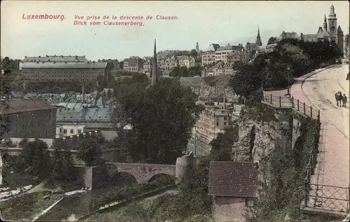 Ak Luxemburg Luxembourg, Blick vom Clausenerberg