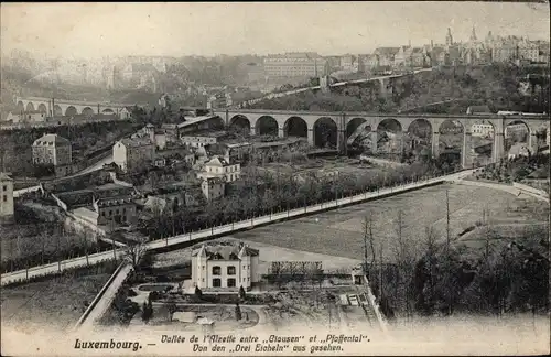 Ak Pfaffenthal Luxemburg Luxembourg, Vallee de l'Alzette entre Clausen et Pfaffenthal, Viadukt