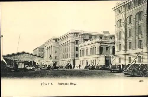 Ak Anvers Antwerpen Flandern, Entrepot Royal, Karren