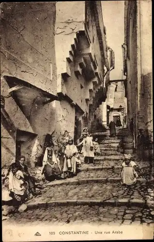 Ak Constantine Algerien, Une rue Arabe