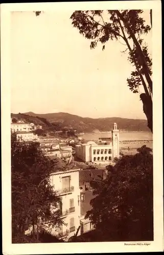 Ak Philippeville Skikda Algerien, L'Hotel de Ville et une partie du Port
