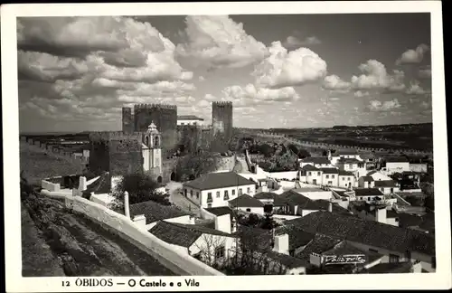 Ak Óbidos Portugal, O Castelo e a Vila