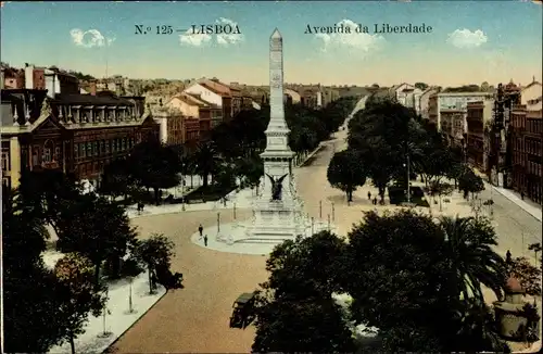 Ak Lisboa Lissabon Portugal, Avenida da Liberdade