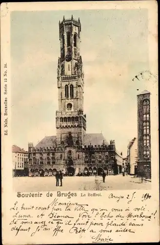 Ak Bruges Brügge Flandern Westflandern, Le Beffroi
