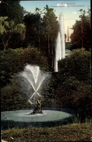 Ak Bad Cleve Kleve am Niederrhein, Wasserkünste am Amphitheater, Brunnen