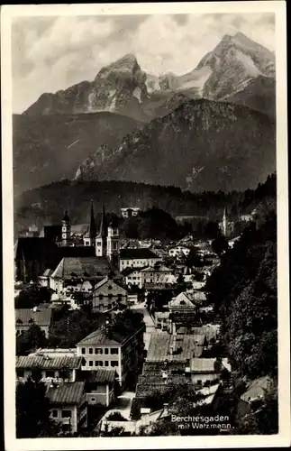 Ak Berchtesgaden, Blick auf den Ort mit Watzmann, Kirche