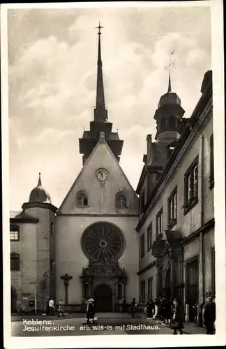 Ak Koblenz am Rhein, Jesuitenkirche, Stadthaus
