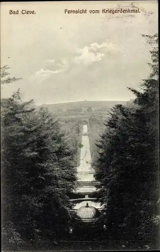 Ak Kleve, Fernsicht vom Kriegerdenkmal, Landschaft