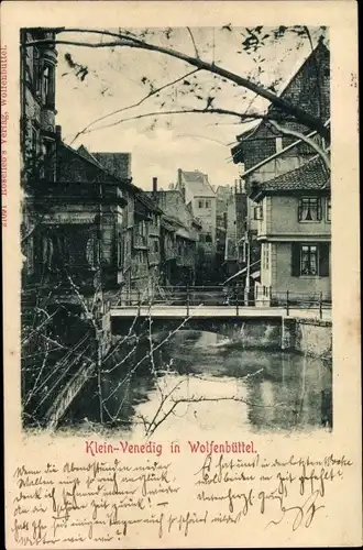 Ak Wolfenbüttel in Niedersachsen, Klein Venedig, Brücke