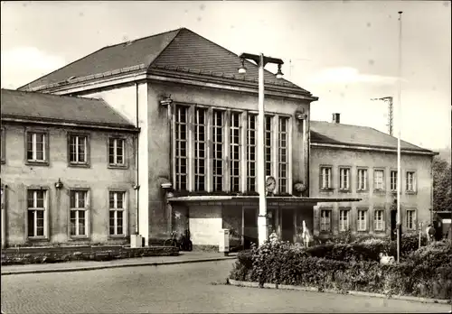Ak Flöha in Sachsen, Vorderansicht Bahnhof