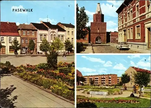 Ak Pasewalk in Mecklenburg Vorpommern, Ernst Thälmann Platz, Mühlentor, Platz der Aufbauhelfer