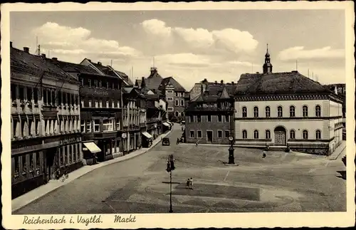 Ak Reichenbach im Vogtland, Markt