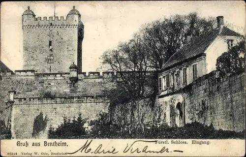 Ak Bad Bentheim in Niedersachsen, Fürst. Schloss, Eingang