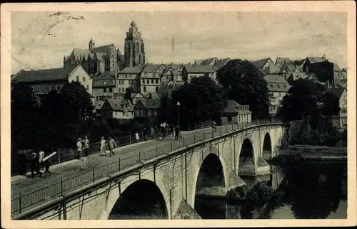 Ak Wetzlar an der Lahn, Lahnbrücke mit Dom