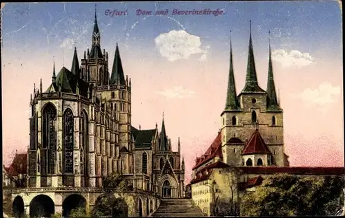 Ak Erfurt in Thüringen, Dom und Severinskirche