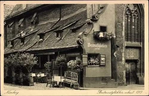 Ak Nürnberg in Mittelfranken, Bratwurstglöcklein, Außenansicht