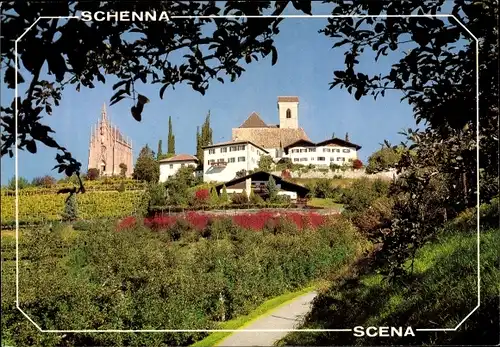 Ak Schenna Scena Südtirol, Ortsansicht