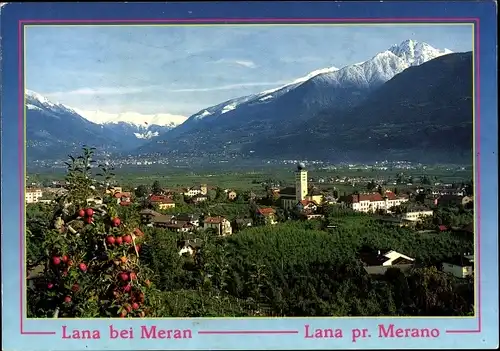 Ak Lana Südtirol, Ortsansicht, Bergpanorama