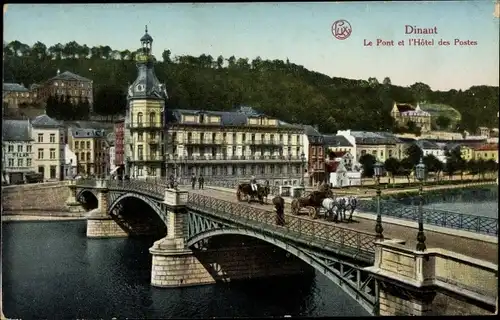 Ak Dinant Wallonien Namur, Le Pont et l'Hôtel des Postes